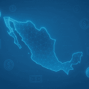 Mapa digital de México con iconos de dinero y salario mínimo 2026.