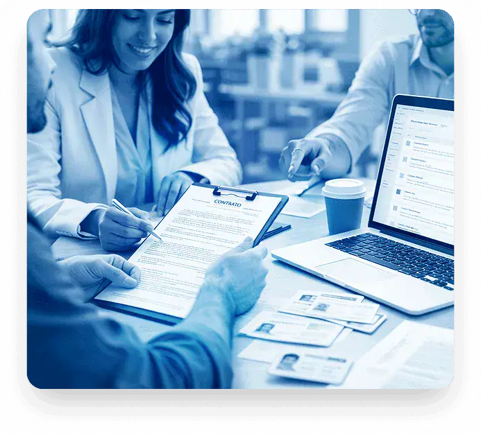 Firma de contrato con software de nómina para administración de empleados