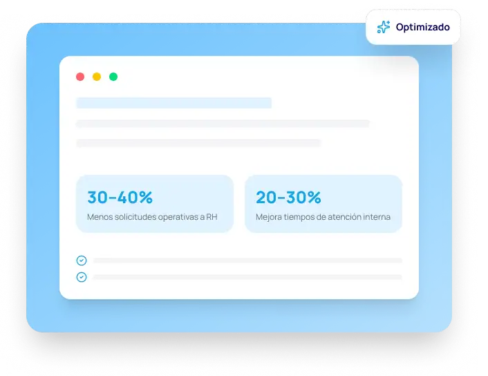 Interfaz de software RH con mejora de eficiencia y reducción de carga operativa